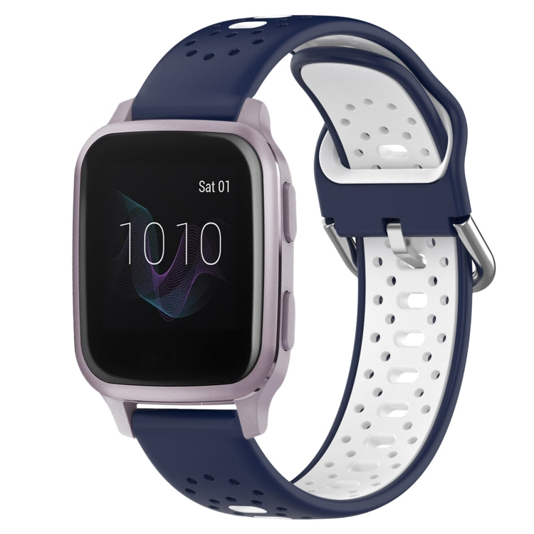 สายนาฬิกาซิลิโคนสองสีระบายอากาศ 20 มม, For Garmin Venu SQ, For Garmin VivoMove Style, For Garmin VivoMove Luxe