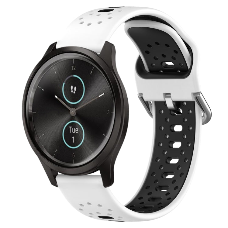 สายนาฬิกาซิลิโคนสองสีระบายอากาศ 20 มม, For Garmin Venu SQ, For Garmin VivoMove Style, For Garmin VivoMove Luxe