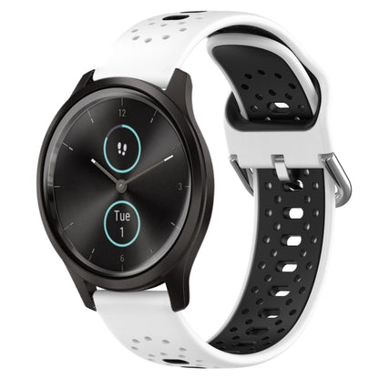 สายนาฬิกาซิลิโคนสองสีระบายอากาศ 20 มม, For Garmin Venu SQ, For Garmin VivoMove Style, For Garmin VivoMove Luxe