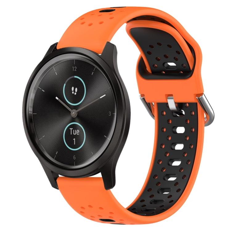 สายนาฬิกาซิลิโคนสองสีระบายอากาศ 20 มม, For Garmin Venu SQ, For Garmin VivoMove Style, For Garmin VivoMove Luxe