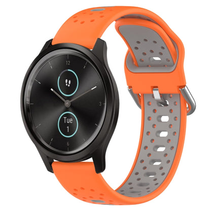 สายนาฬิกาซิลิโคนสองสีระบายอากาศ 20 มม, For Garmin Venu SQ, For Garmin VivoMove Style, For Garmin VivoMove Luxe