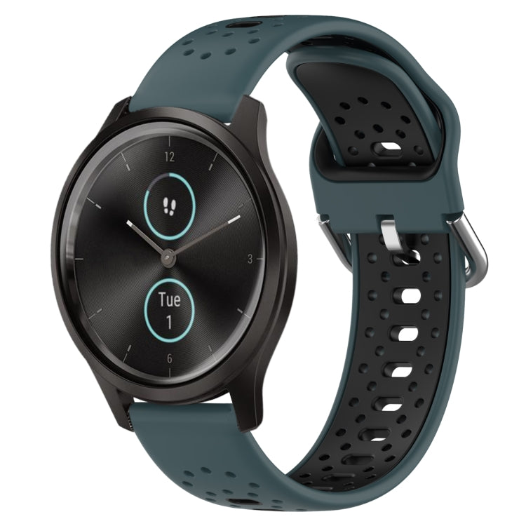 สายนาฬิกาซิลิโคนสองสีระบายอากาศ 20 มม, For Garmin Venu SQ, For Garmin VivoMove Style, For Garmin VivoMove Luxe