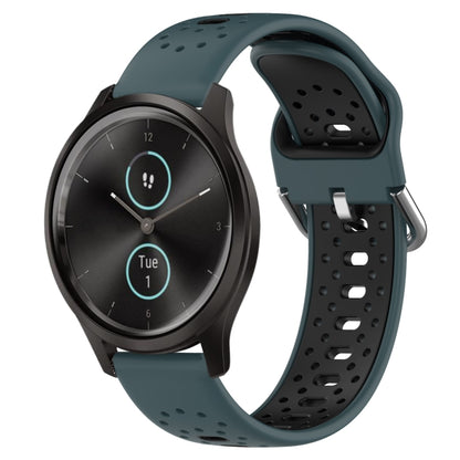 สายนาฬิกาซิลิโคนสองสีระบายอากาศ 20 มม, For Garmin Venu SQ, For Garmin VivoMove Style, For Garmin VivoMove Luxe