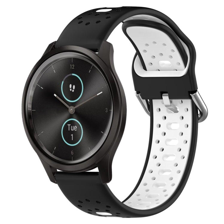 สายนาฬิกาซิลิโคนสองสีระบายอากาศ 20 มม, For Garmin Venu SQ, For Garmin VivoMove Style, For Garmin VivoMove Luxe