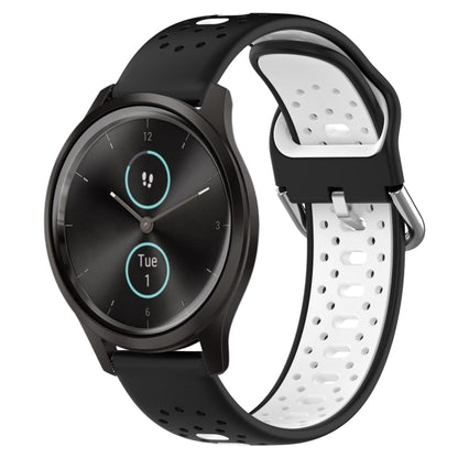 สายนาฬิกาซิลิโคนสองสีระบายอากาศ 20 มม, For Garmin Venu SQ, For Garmin VivoMove Style, For Garmin VivoMove Luxe