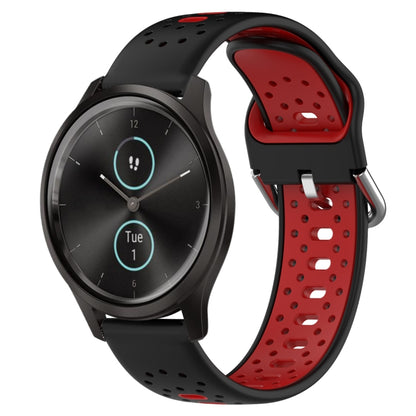 สายนาฬิกาซิลิโคนสองสีระบายอากาศ 20 มม, For Garmin Venu SQ, For Garmin VivoMove Style, For Garmin VivoMove Luxe