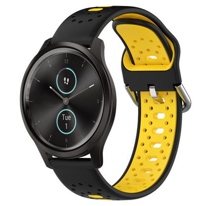 สายนาฬิกาซิลิโคนสองสีระบายอากาศ 20 มม, For Garmin Venu SQ, For Garmin VivoMove Style, For Garmin VivoMove Luxe