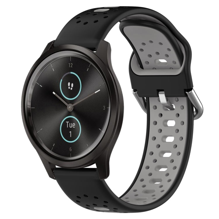 สายนาฬิกาซิลิโคนสองสีระบายอากาศ 20 มม, For Garmin Venu SQ, For Garmin VivoMove Style, For Garmin VivoMove Luxe