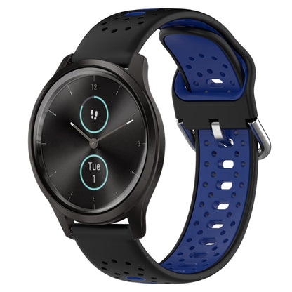 สายนาฬิกาซิลิโคนสองสีระบายอากาศ 20 มม, For Garmin Venu SQ, For Garmin VivoMove Style, For Garmin VivoMove Luxe