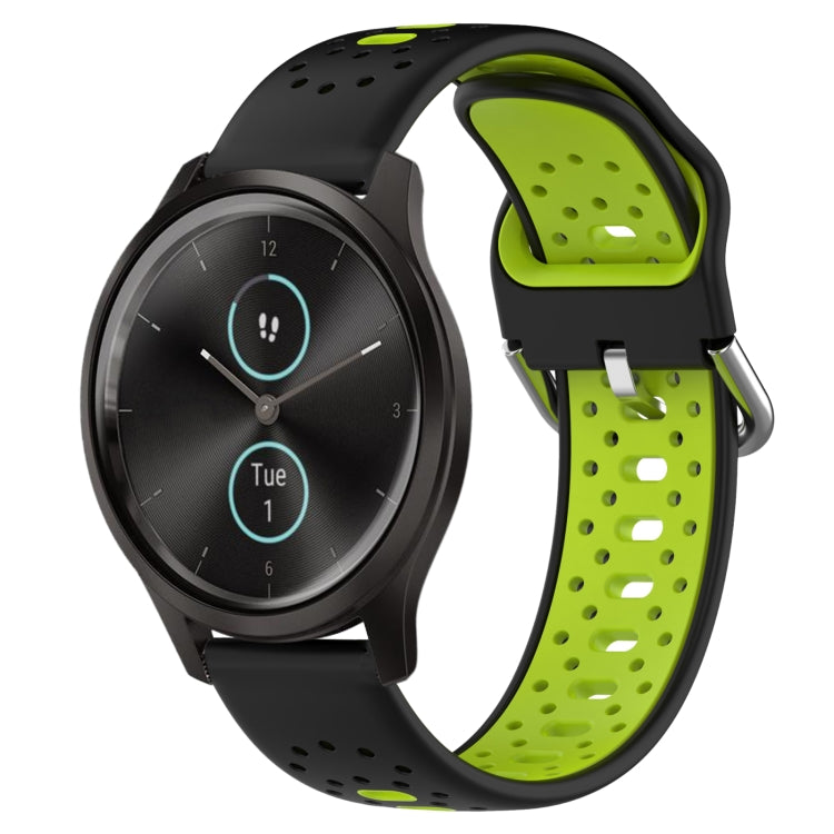 สายนาฬิกาซิลิโคนสองสีระบายอากาศ 20 มม, For Garmin Venu SQ, For Garmin VivoMove Style, For Garmin VivoMove Luxe