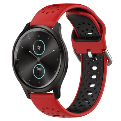 สายนาฬิกาซิลิโคนสองสีระบายอากาศ 20 มม, For Garmin Venu SQ, For Garmin VivoMove Style, For Garmin VivoMove Luxe