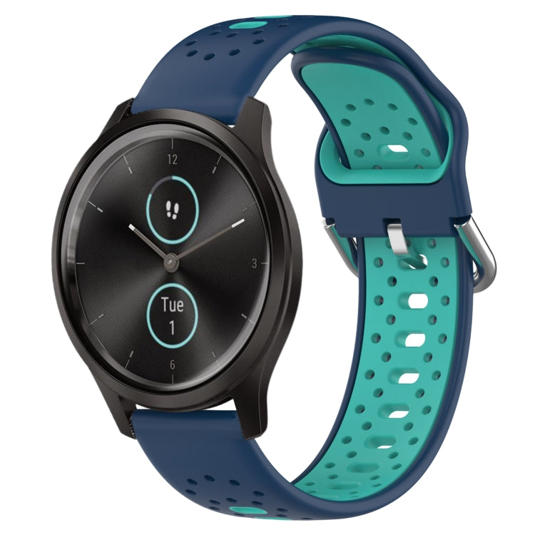 สายนาฬิกาซิลิโคนสองสีระบายอากาศ 20 มม, For Garmin Venu SQ, For Garmin VivoMove Style, For Garmin VivoMove Luxe