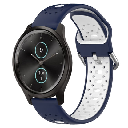 สายนาฬิกาซิลิโคนสองสีระบายอากาศ 20 มม, For Garmin Venu SQ, For Garmin VivoMove Style, For Garmin VivoMove Luxe