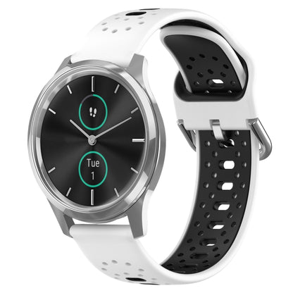 สายนาฬิกาซิลิโคนสองสีระบายอากาศ 20 มม, For Garmin Venu SQ, For Garmin VivoMove Style, For Garmin VivoMove Luxe