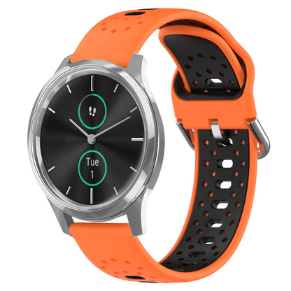 สายนาฬิกาซิลิโคนสองสีระบายอากาศ 20 มม, For Garmin Venu SQ, For Garmin VivoMove Style, For Garmin VivoMove Luxe