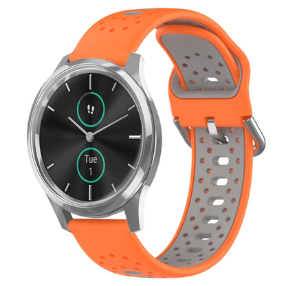 สายนาฬิกาซิลิโคนสองสีระบายอากาศ 20 มม, For Garmin Venu SQ, For Garmin VivoMove Style, For Garmin VivoMove Luxe