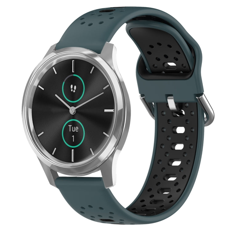 สายนาฬิกาซิลิโคนสองสีระบายอากาศ 20 มม, For Garmin Venu SQ, For Garmin VivoMove Style, For Garmin VivoMove Luxe