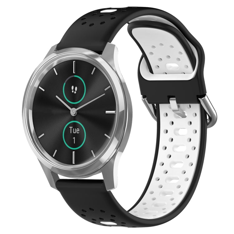 สายนาฬิกาซิลิโคนสองสีระบายอากาศ 20 มม, For Garmin Venu SQ, For Garmin VivoMove Style, For Garmin VivoMove Luxe