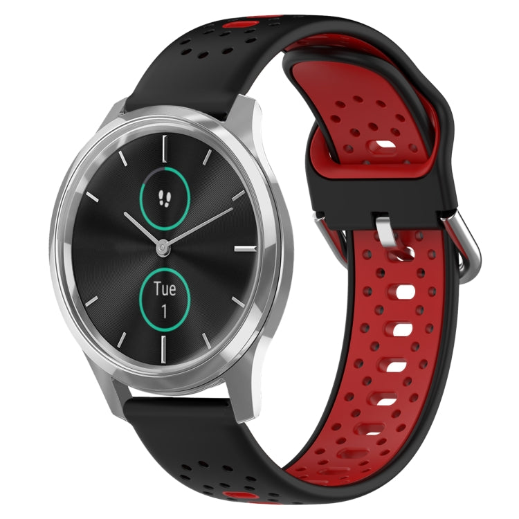 สายนาฬิกาซิลิโคนสองสีระบายอากาศ 20 มม, For Garmin Venu SQ, For Garmin VivoMove Style, For Garmin VivoMove Luxe