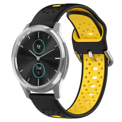 สายนาฬิกาซิลิโคนสองสีระบายอากาศ 20 มม, For Garmin Venu SQ, For Garmin VivoMove Style, For Garmin VivoMove Luxe