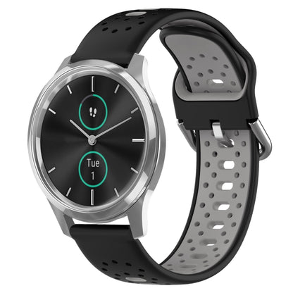 สายนาฬิกาซิลิโคนสองสีระบายอากาศ 20 มม, For Garmin Venu SQ, For Garmin VivoMove Style, For Garmin VivoMove Luxe