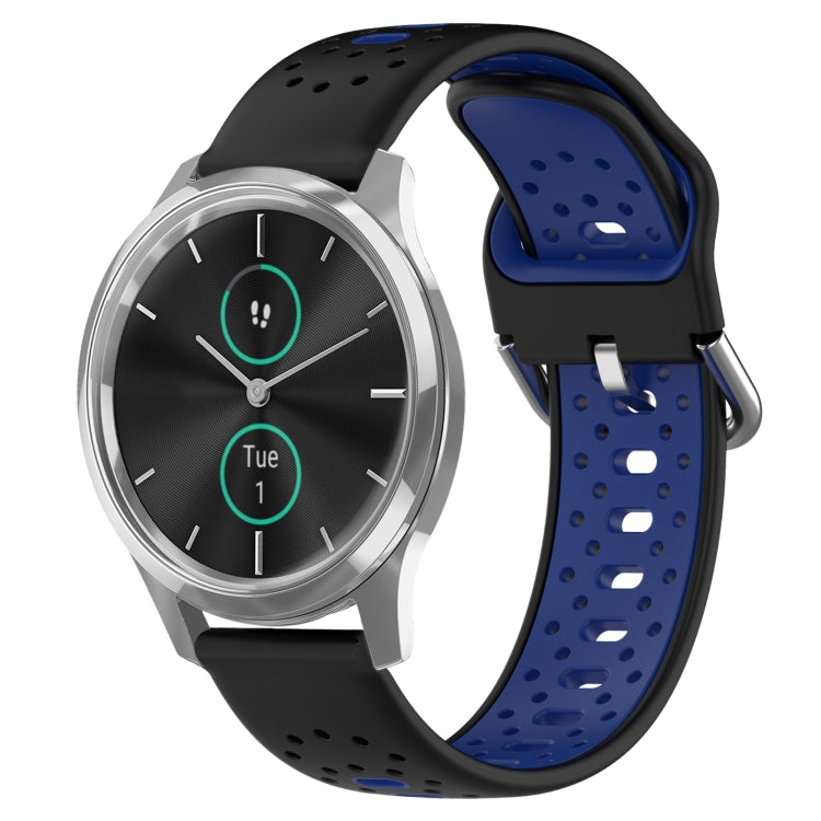 สายนาฬิกาซิลิโคนสองสีระบายอากาศ 20 มม, For Garmin Venu SQ, For Garmin VivoMove Style, For Garmin VivoMove Luxe
