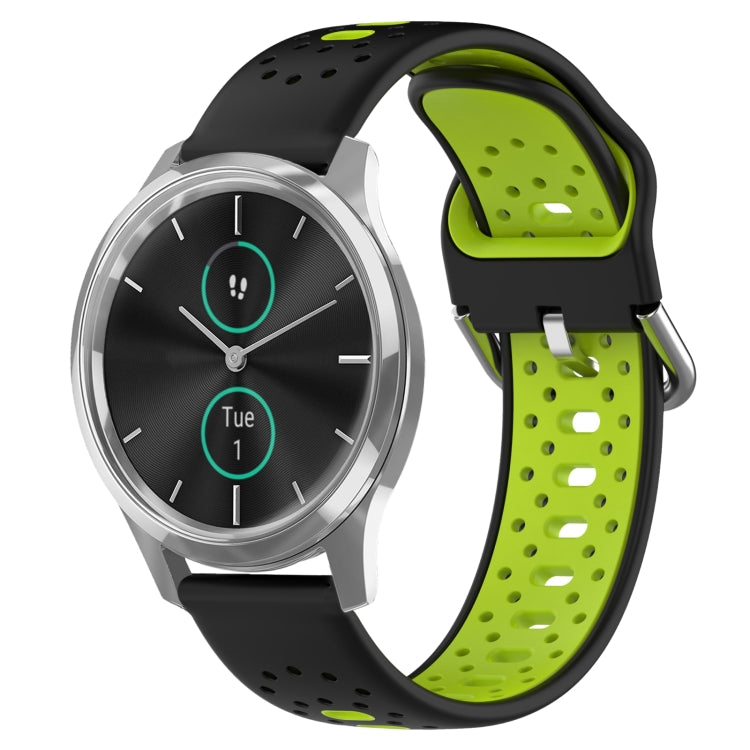 สายนาฬิกาซิลิโคนสองสีระบายอากาศ 20 มม, For Garmin Venu SQ, For Garmin VivoMove Style, For Garmin VivoMove Luxe