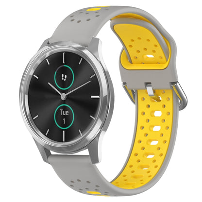 สายนาฬิกาซิลิโคนสองสีระบายอากาศ 20 มม, For Garmin Venu SQ, For Garmin VivoMove Style, For Garmin VivoMove Luxe