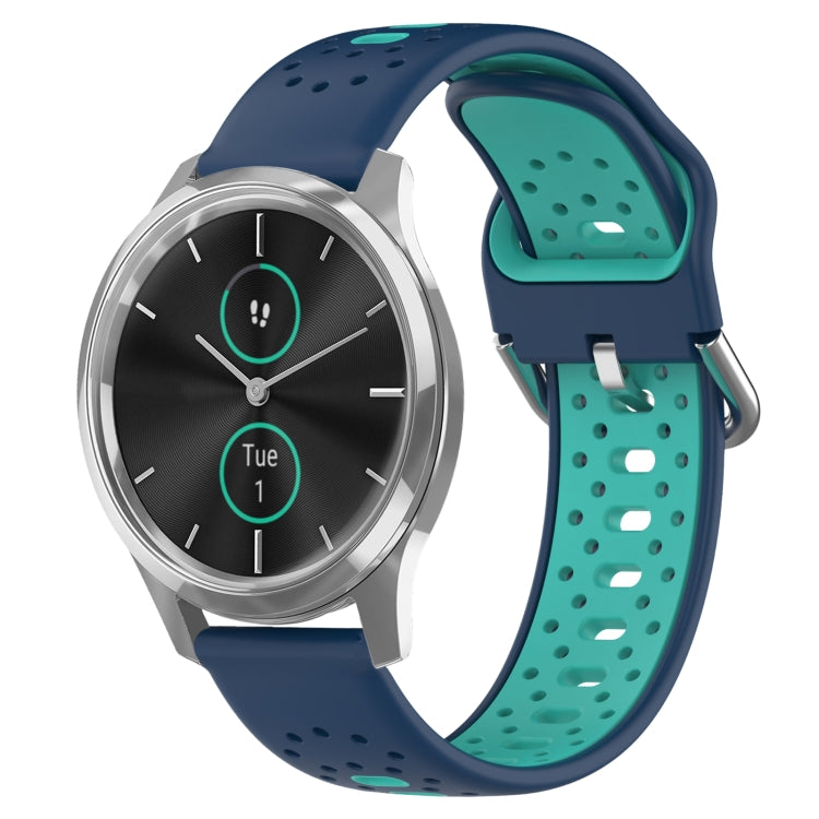 สายนาฬิกาซิลิโคนสองสีระบายอากาศ 20 มม, For Garmin Venu SQ, For Garmin VivoMove Style, For Garmin VivoMove Luxe