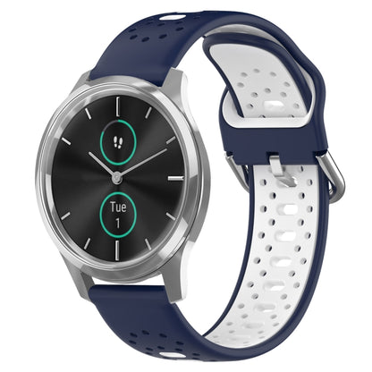 สายนาฬิกาซิลิโคนสองสีระบายอากาศ 20 มม, For Garmin Venu SQ, For Garmin VivoMove Style, For Garmin VivoMove Luxe
