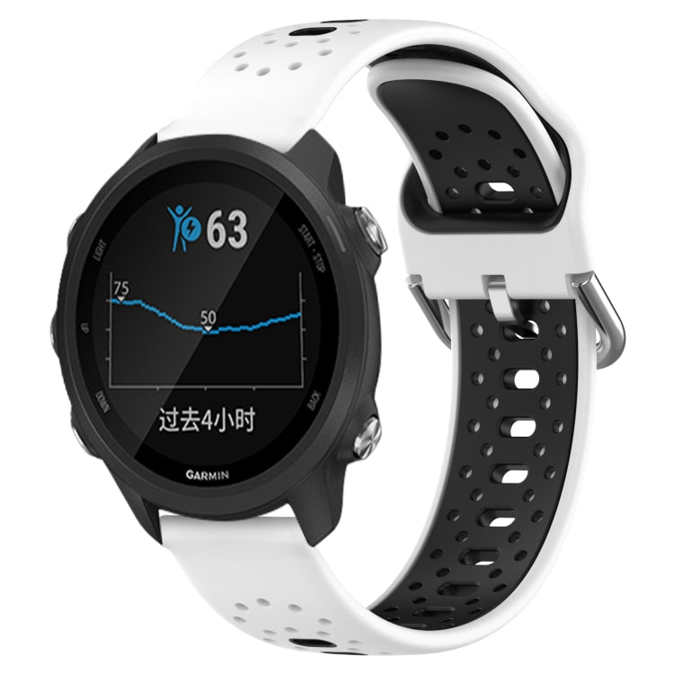 สายนาฬิกาซิลิโคนสองสีระบายอากาศ 20 มม, For Garmin Forerunner 245, For Garmin Forerunner 245 Music, For Garmin Forerunner 645