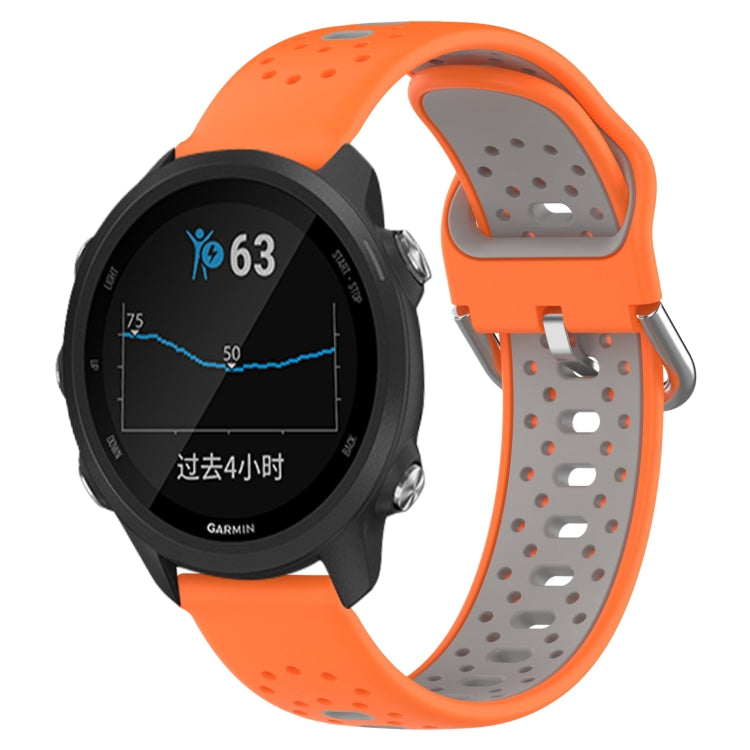 สายนาฬิกาซิลิโคนสองสีระบายอากาศ 20 มม, For Garmin Forerunner 245, For Garmin Forerunner 245 Music, For Garmin Forerunner 645