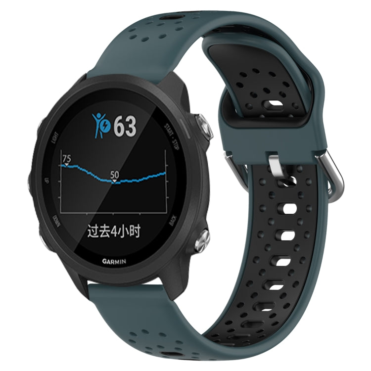 สายนาฬิกาซิลิโคนสองสีระบายอากาศ 20 มม, For Garmin Forerunner 245, For Garmin Forerunner 245 Music, For Garmin Forerunner 645