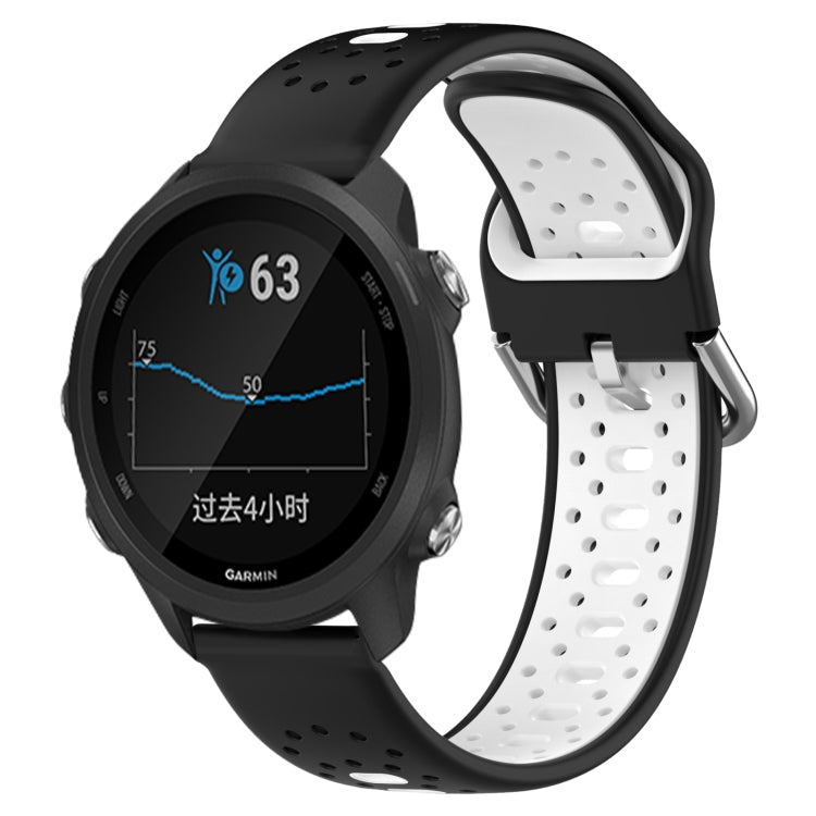 สายนาฬิกาซิลิโคนสองสีระบายอากาศ 20 มม, For Garmin Forerunner 245, For Garmin Forerunner 245 Music, For Garmin Forerunner 645