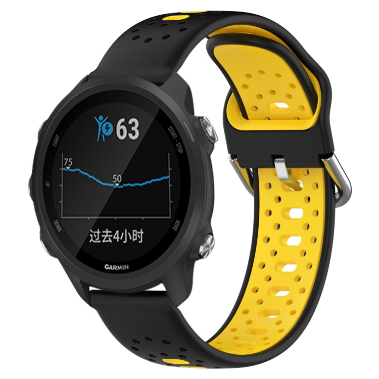 สายนาฬิกาซิลิโคนสองสีระบายอากาศ 20 มม, For Garmin Forerunner 245, For Garmin Forerunner 245 Music, For Garmin Forerunner 645