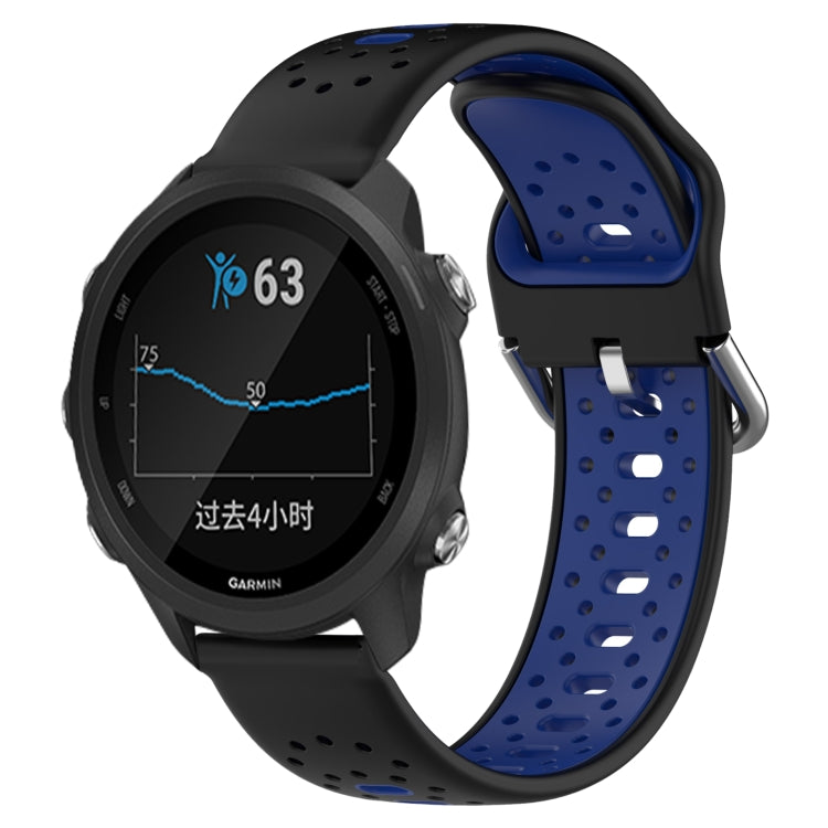 สายนาฬิกาซิลิโคนสองสีระบายอากาศ 20 มม, For Garmin Forerunner 245, For Garmin Forerunner 245 Music, For Garmin Forerunner 645