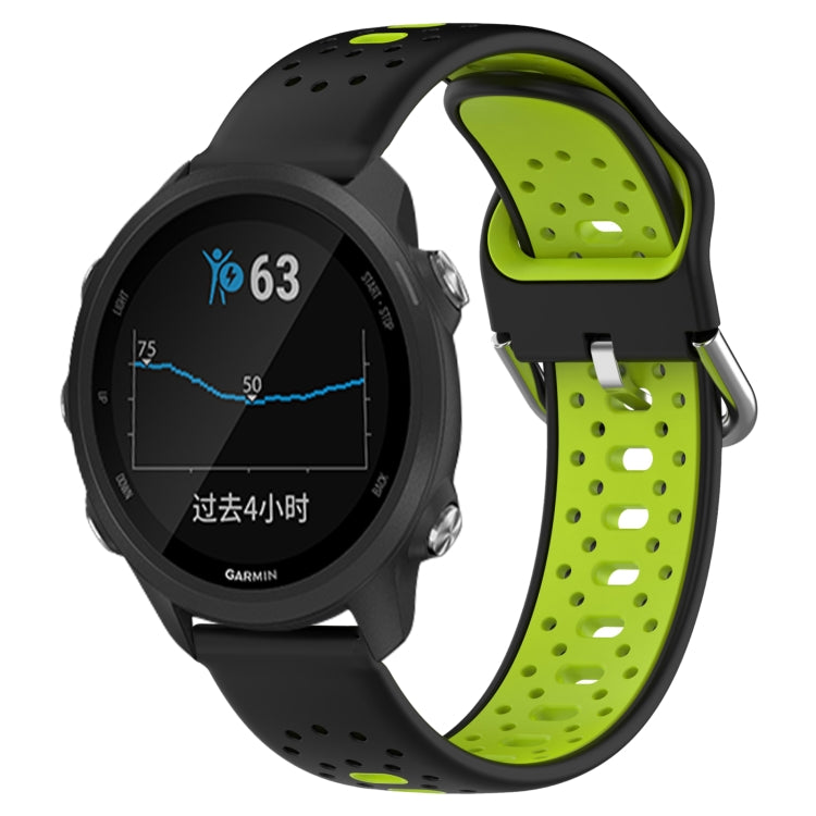 สายนาฬิกาซิลิโคนสองสีระบายอากาศ 20 มม, For Garmin Forerunner 245, For Garmin Forerunner 245 Music, For Garmin Forerunner 645