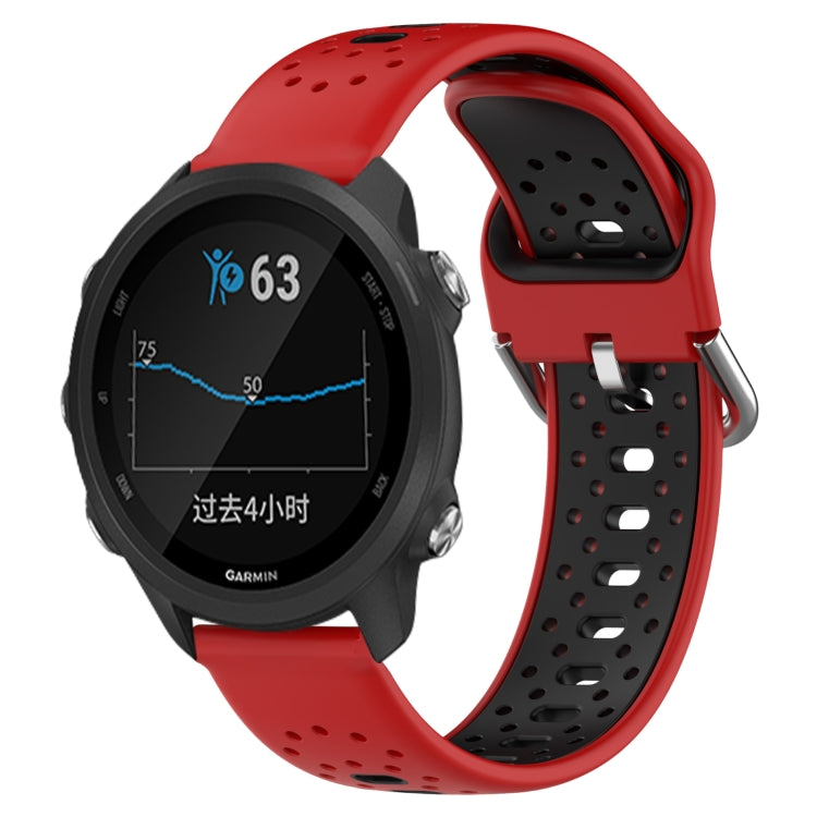 สายนาฬิกาซิลิโคนสองสีระบายอากาศ 20 มม, For Garmin Forerunner 245, For Garmin Forerunner 245 Music, For Garmin Forerunner 645