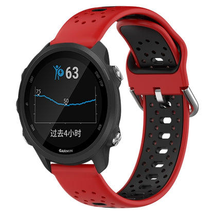 สายนาฬิกาซิลิโคนสองสีระบายอากาศ 20 มม, For Garmin Forerunner 245, For Garmin Forerunner 245 Music, For Garmin Forerunner 645