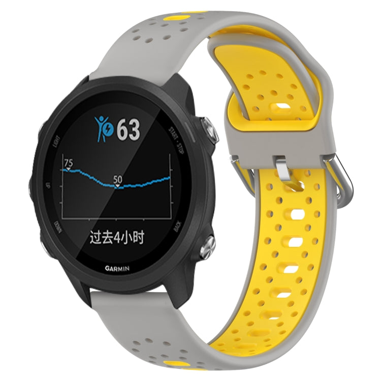 สายนาฬิกาซิลิโคนสองสีระบายอากาศ 20 มม, For Garmin Forerunner 245, For Garmin Forerunner 245 Music, For Garmin Forerunner 645