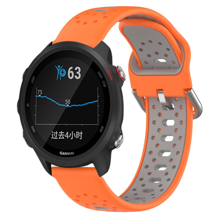 สายนาฬิกาซิลิโคนสองสีระบายอากาศ 20 มม, For Garmin Forerunner 245, For Garmin Forerunner 245 Music, For Garmin Forerunner 645