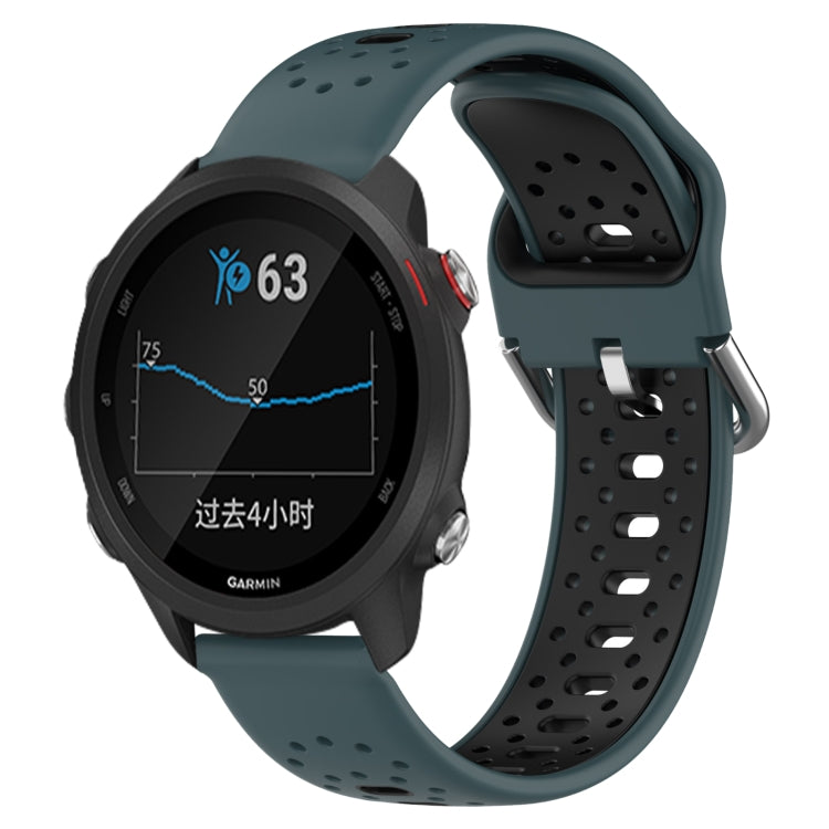 สายนาฬิกาซิลิโคนสองสีระบายอากาศ 20 มม, For Garmin Forerunner 245, For Garmin Forerunner 245 Music, For Garmin Forerunner 645