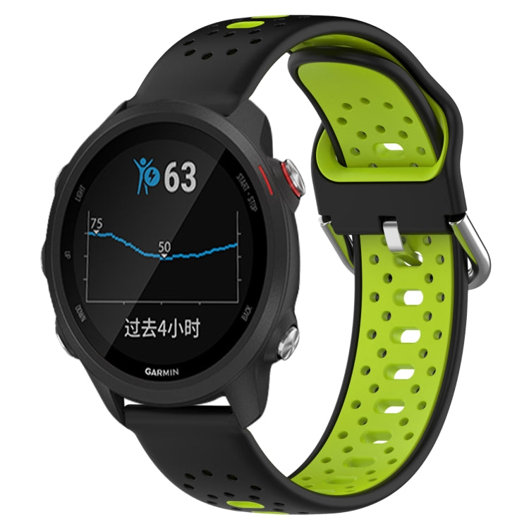 สายนาฬิกาซิลิโคนสองสีระบายอากาศ 20 มม, For Garmin Forerunner 245, For Garmin Forerunner 245 Music, For Garmin Forerunner 645