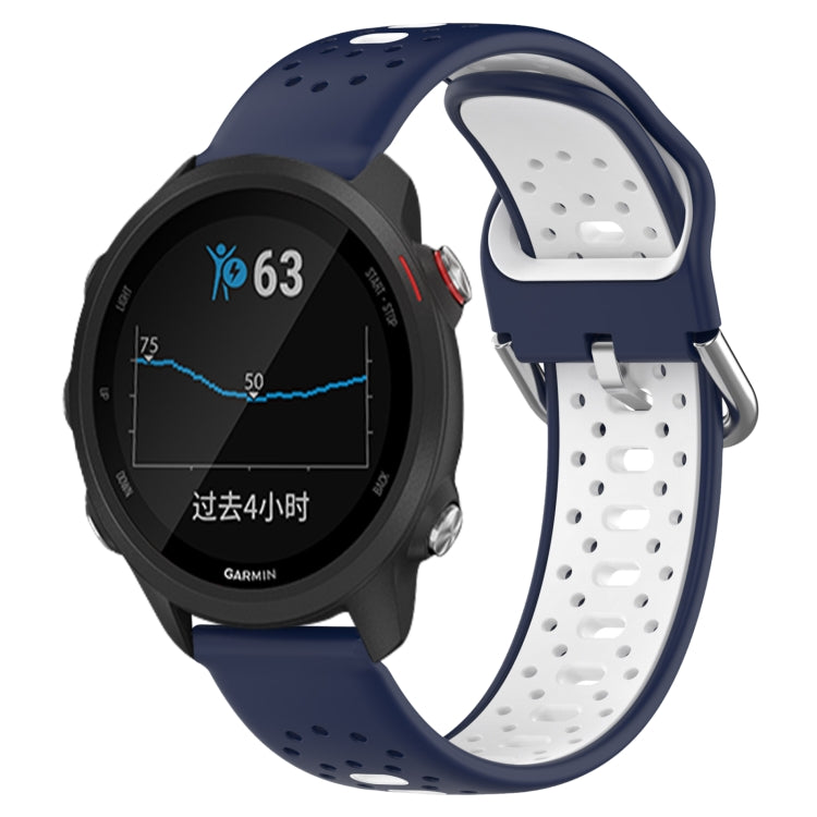 สายนาฬิกาซิลิโคนสองสีระบายอากาศ 20 มม, For Garmin Forerunner 245, For Garmin Forerunner 245 Music, For Garmin Forerunner 645