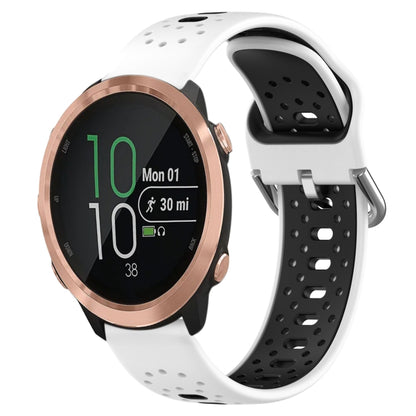 สายนาฬิกาซิลิโคนสองสีระบายอากาศ 20 มม, For Garmin Forerunner 245, For Garmin Forerunner 245 Music, For Garmin Forerunner 645