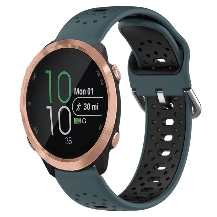 สายนาฬิกาซิลิโคนสองสีระบายอากาศ 20 มม, For Garmin Forerunner 245, For Garmin Forerunner 245 Music, For Garmin Forerunner 645