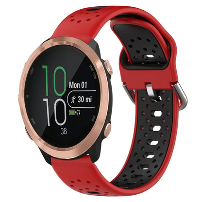 สายนาฬิกาซิลิโคนสองสีระบายอากาศ 20 มม, For Garmin Forerunner 245, For Garmin Forerunner 245 Music, For Garmin Forerunner 645