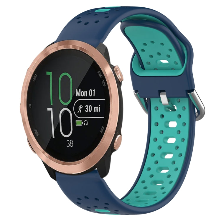 สายนาฬิกาซิลิโคนสองสีระบายอากาศ 20 มม, For Garmin Forerunner 245, For Garmin Forerunner 245 Music, For Garmin Forerunner 645
