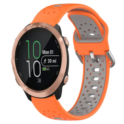 สายนาฬิกาซิลิโคนสองสีระบายอากาศ 20 มม, For Garmin Forerunner 645 Music, For Garmin Forerunner Sq2, For Garmin Forerunner Sq2 Music