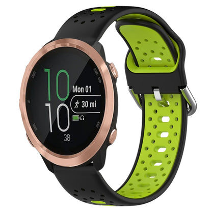 สายนาฬิกาซิลิโคนสองสีระบายอากาศ 20 มม, For Garmin Forerunner 645 Music, For Garmin Forerunner Sq2, For Garmin Forerunner Sq2 Music